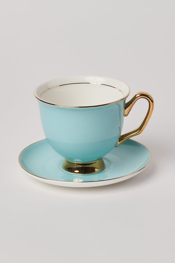 XL Pale Blue Teacup And Saucer