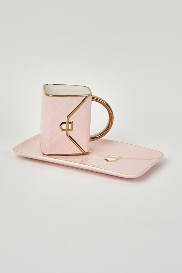 Designers Mug And Plate Set Pink