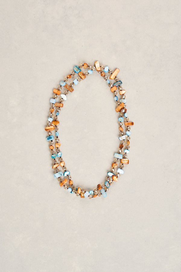 Long Shell Bead Necklace - Multicolour