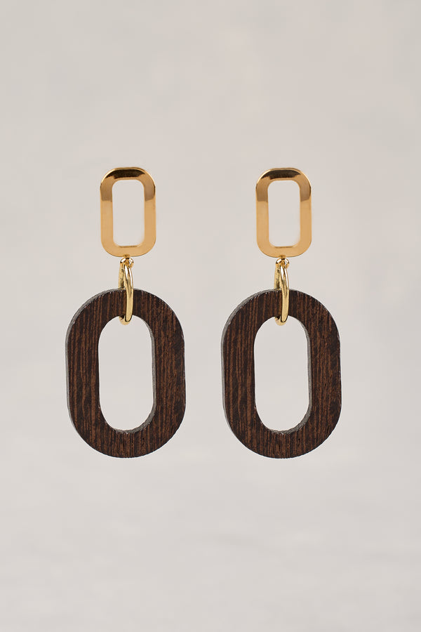 Mixed Link Earrings - Gold