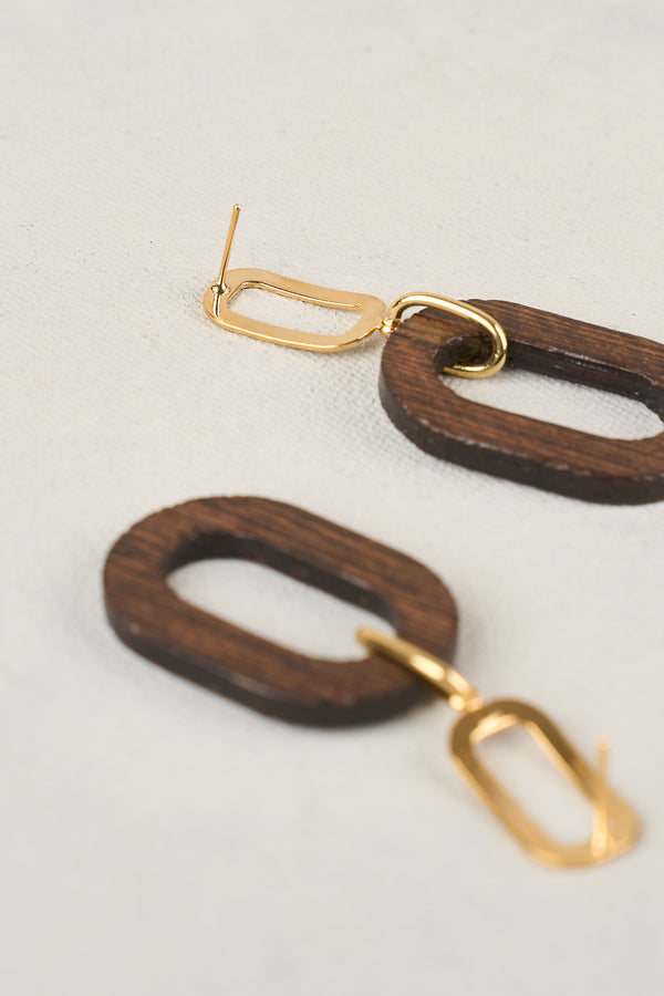 Mixed Link Earrings - Gold