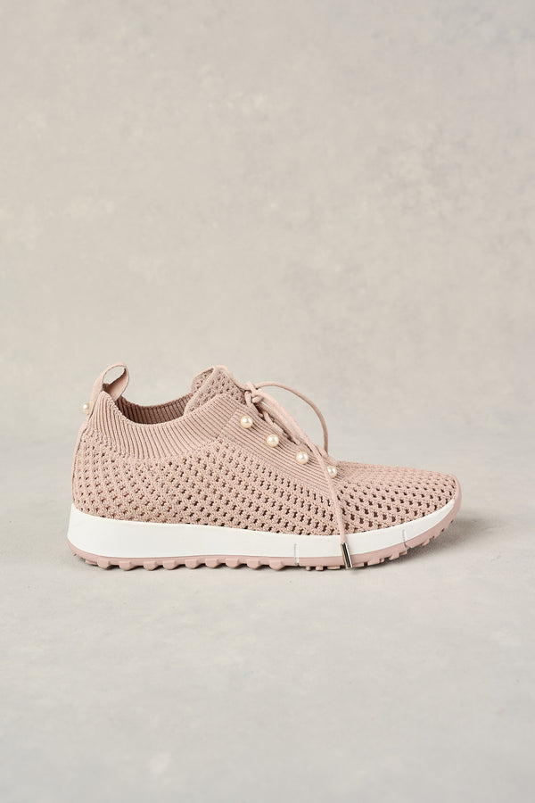 PERLA KNIT SNEAKER - DUSTY PINK