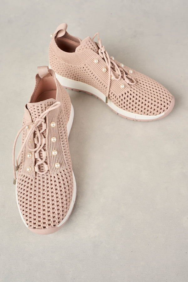 PERLA KNIT SNEAKER - DUSTY PINK