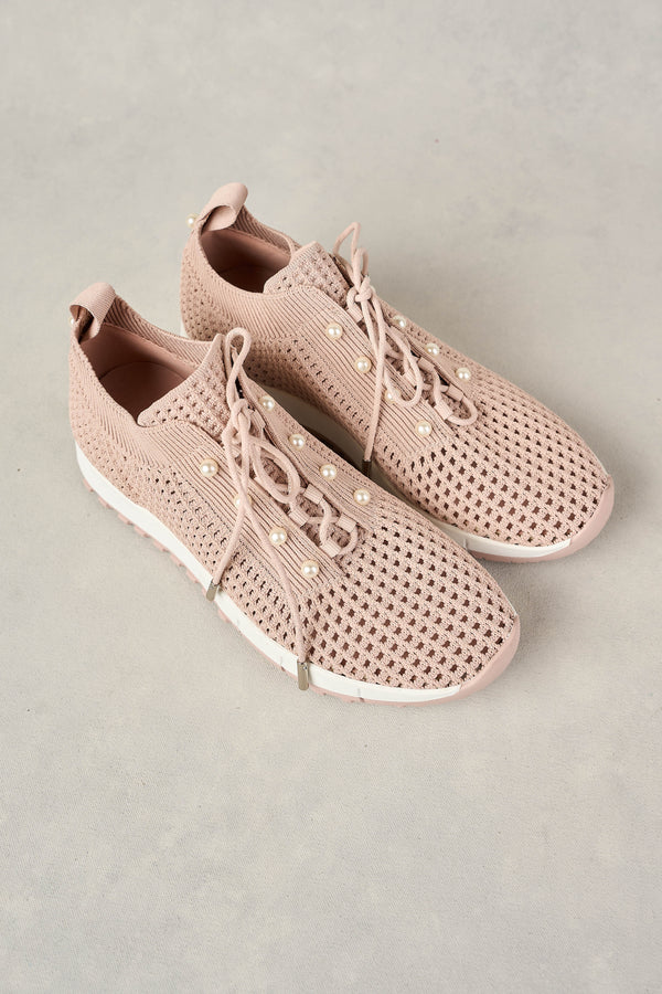 PERLA KNIT SNEAKER - DUSTY PINK