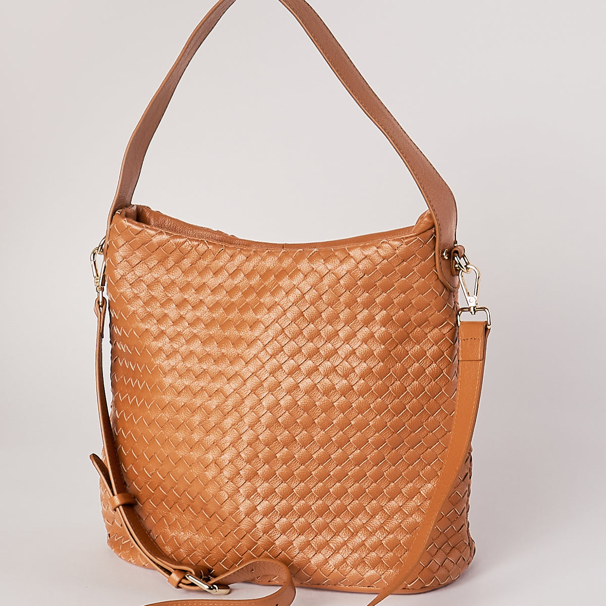 BOTTEGA VENETA Intrecciato Veneta Hobo Shoulder Bag Pink Woven Leather