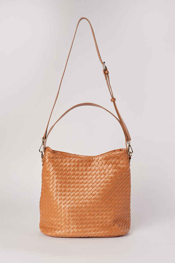 Woven Leather Hobo Bag