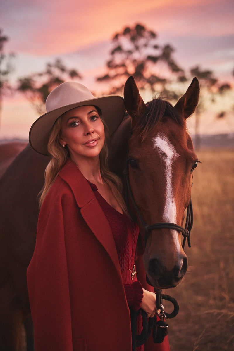 A field of fashion: Catriona Rowntree celebrates Australian Sheep Shearers in her new Blue Illusion collection for Mother’s Day
