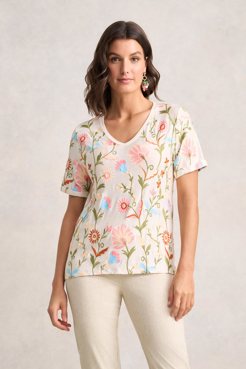 Embroidered Tee - Tile Embroidery