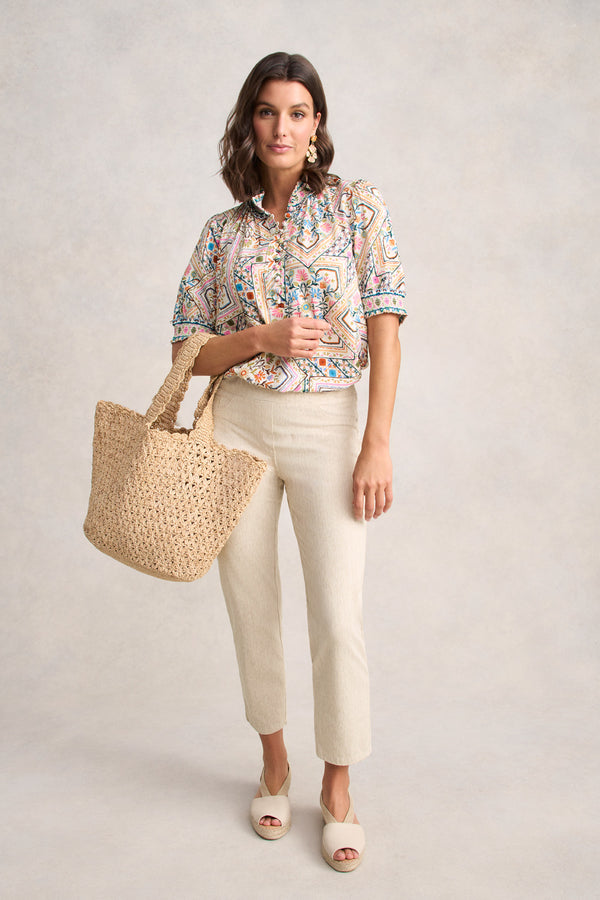 Rayon Blouse - Tile Print