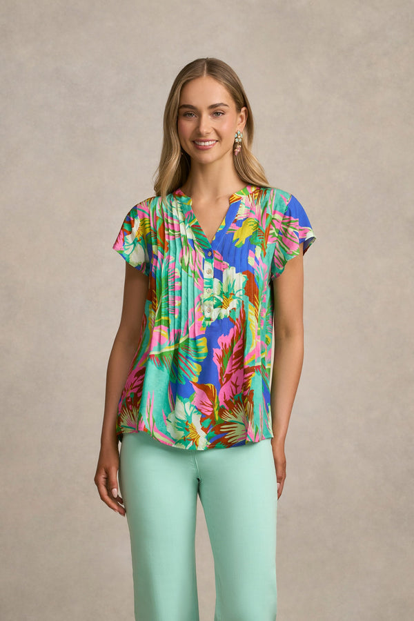 Lightweight Print Blouse - Tropics Print