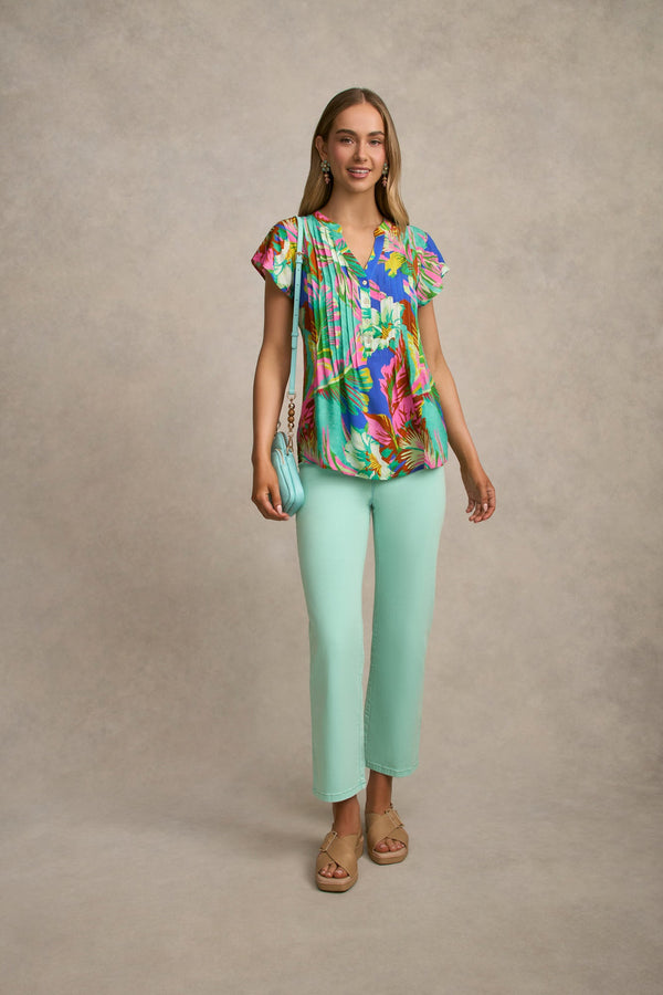 Lightweight Print Blouse - Tropics Print