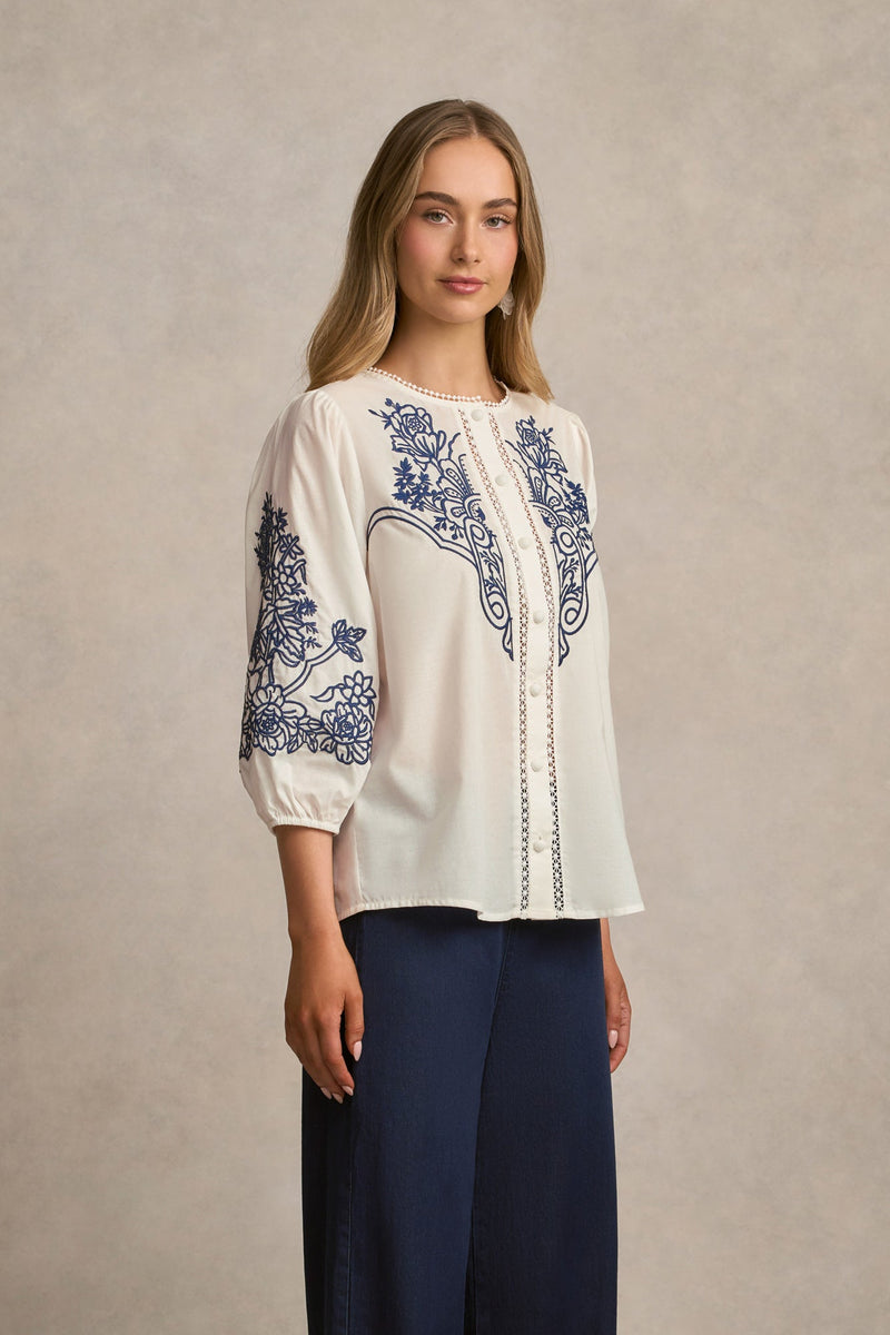 Embroidered Shirt - White