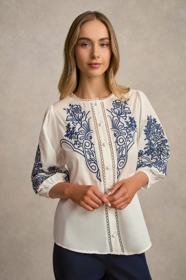 Embroidered Shirt - White