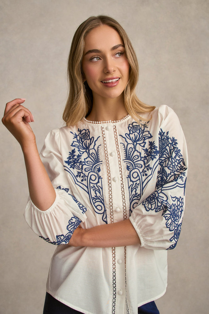 Embroidered Shirt - White