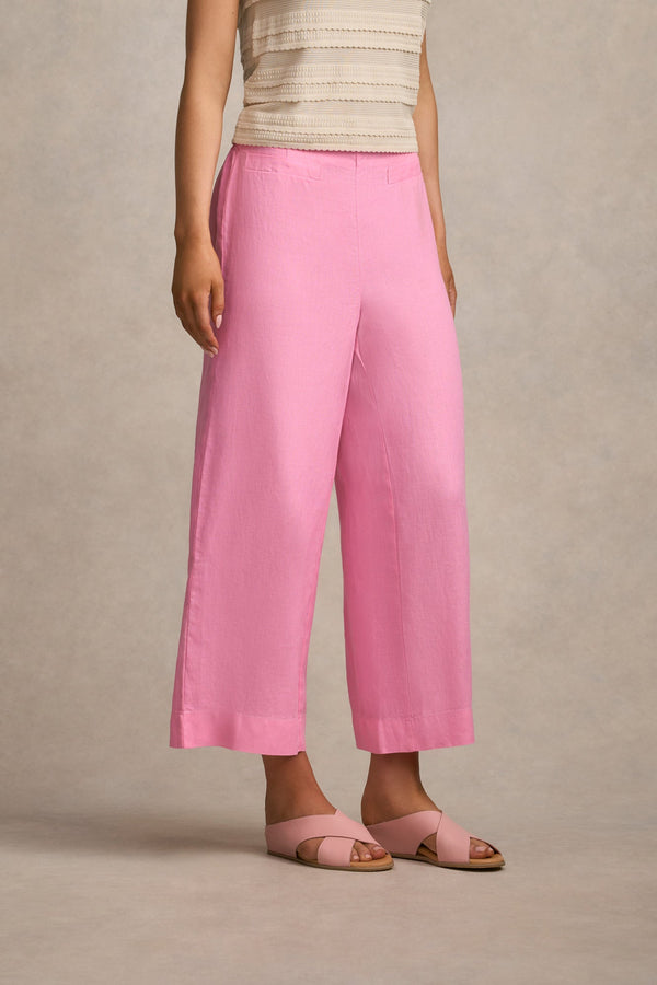 French Linen 7/8 Pant - Bubblegum
