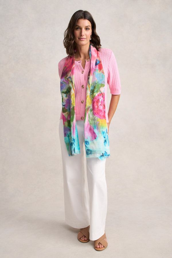 Short Sleeve Cardigan - Petal Pink