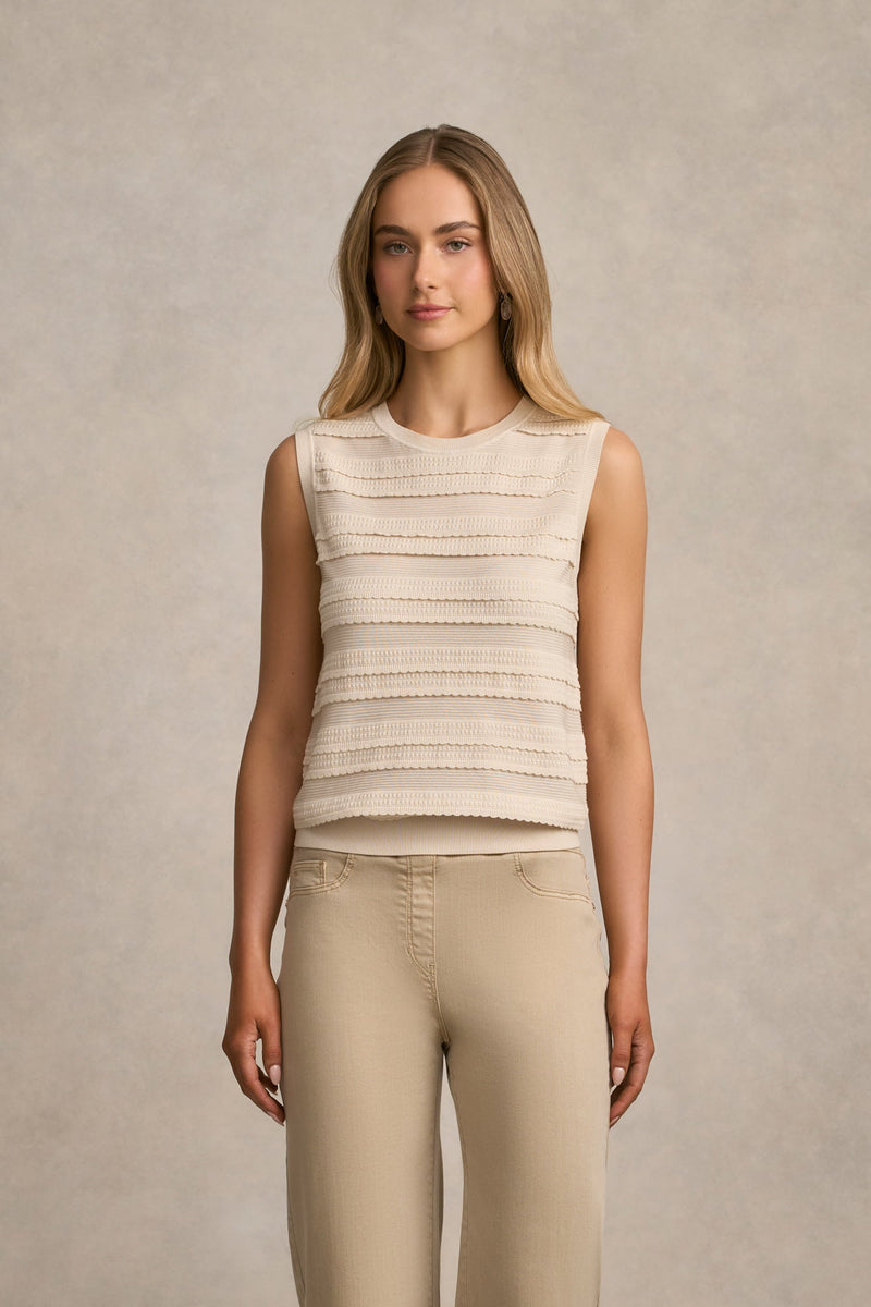Scallop Detail Tank - Vanilla