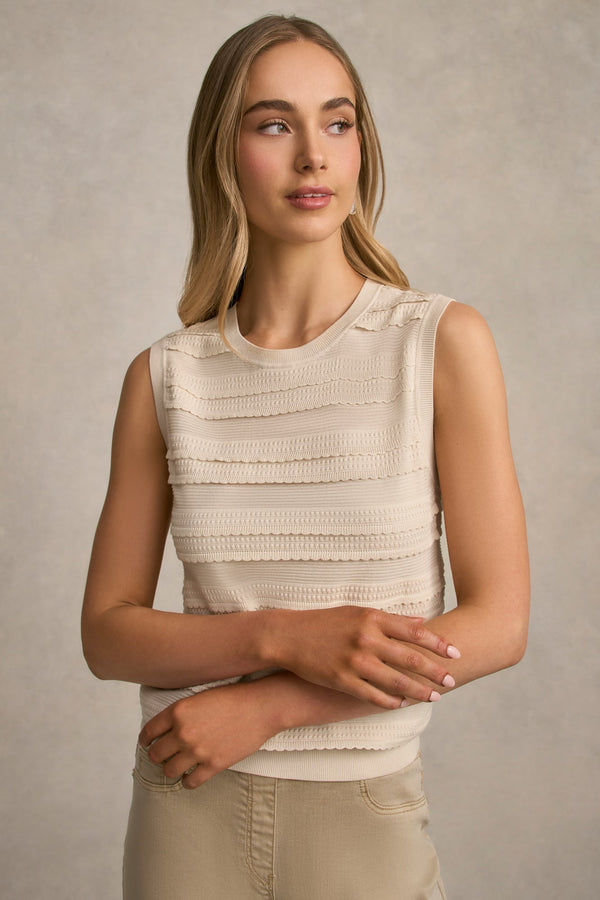 Scallop Detail Tank - Vanilla