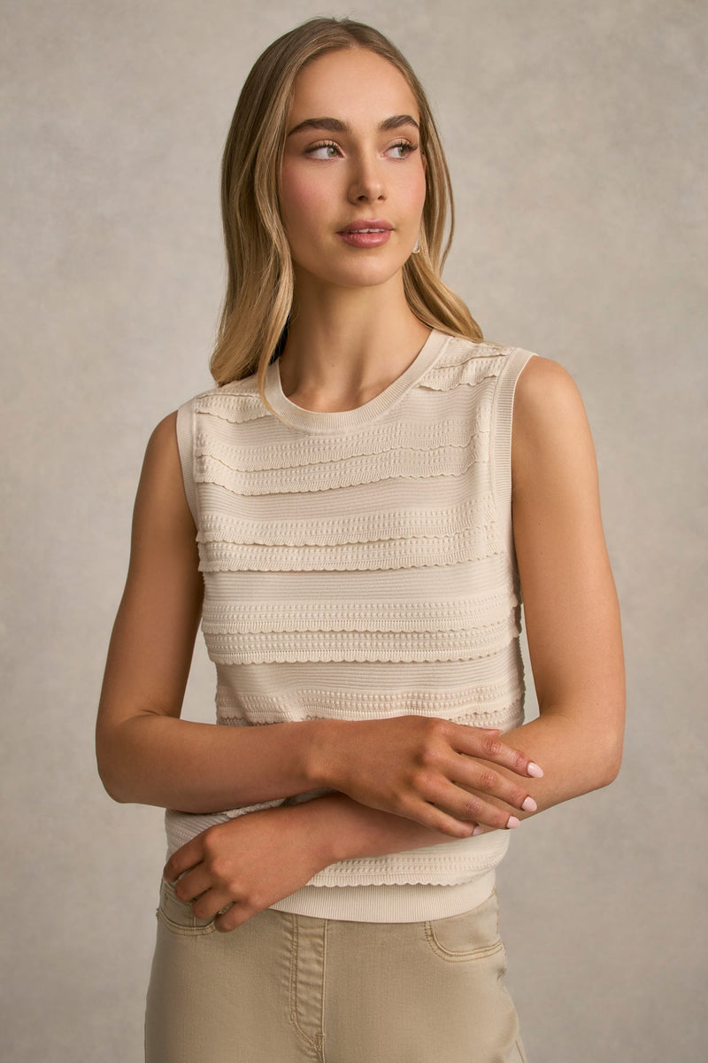 Scallop Detail Tank - Vanilla