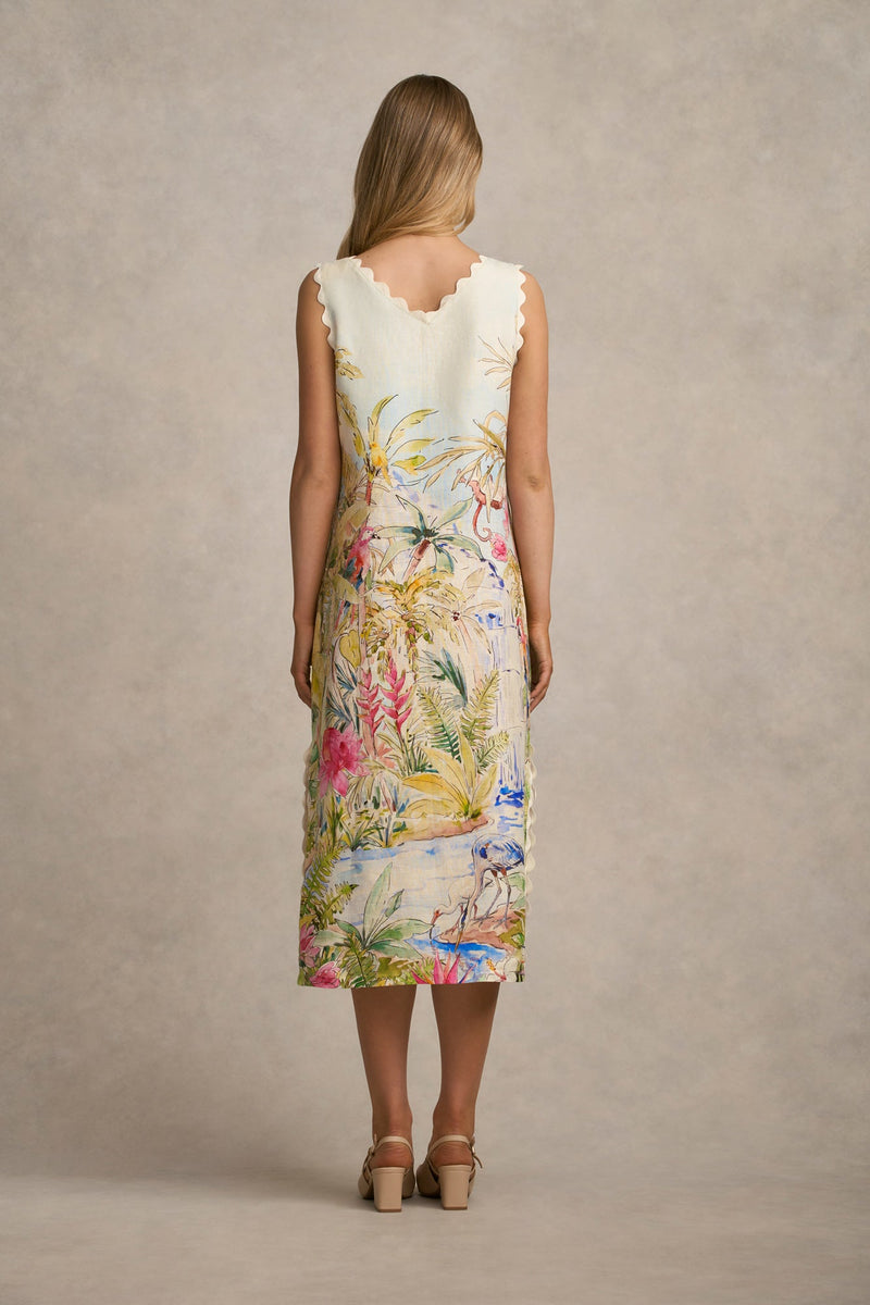 Scallop Scenic Dress - Jungle Print