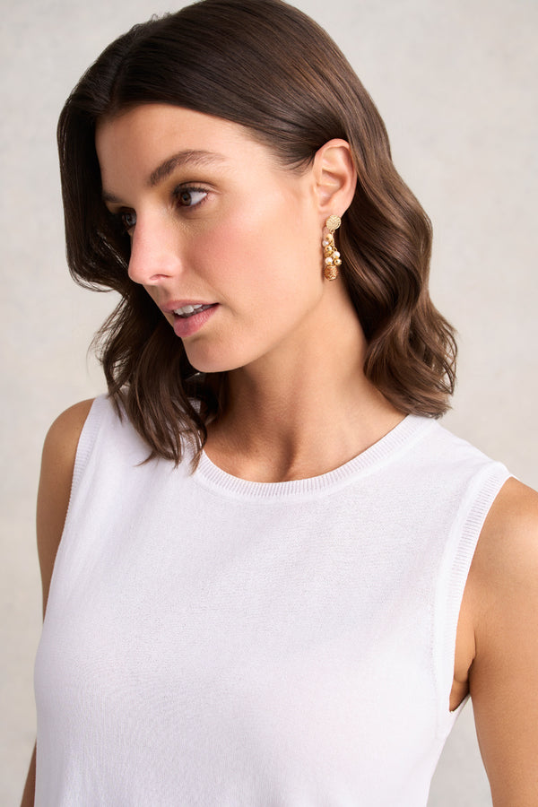 Multi Bead Earrings - Gold