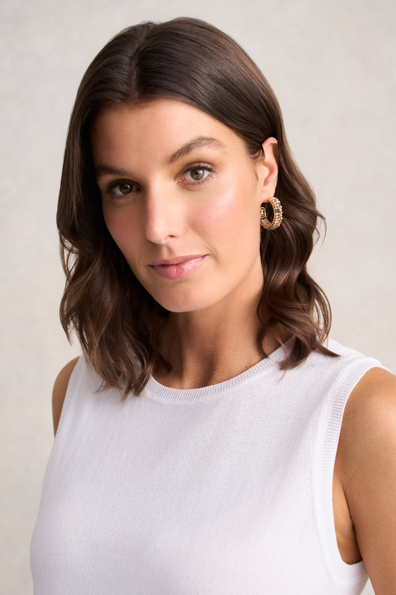 Coloured Bead Hoops - Multicolour