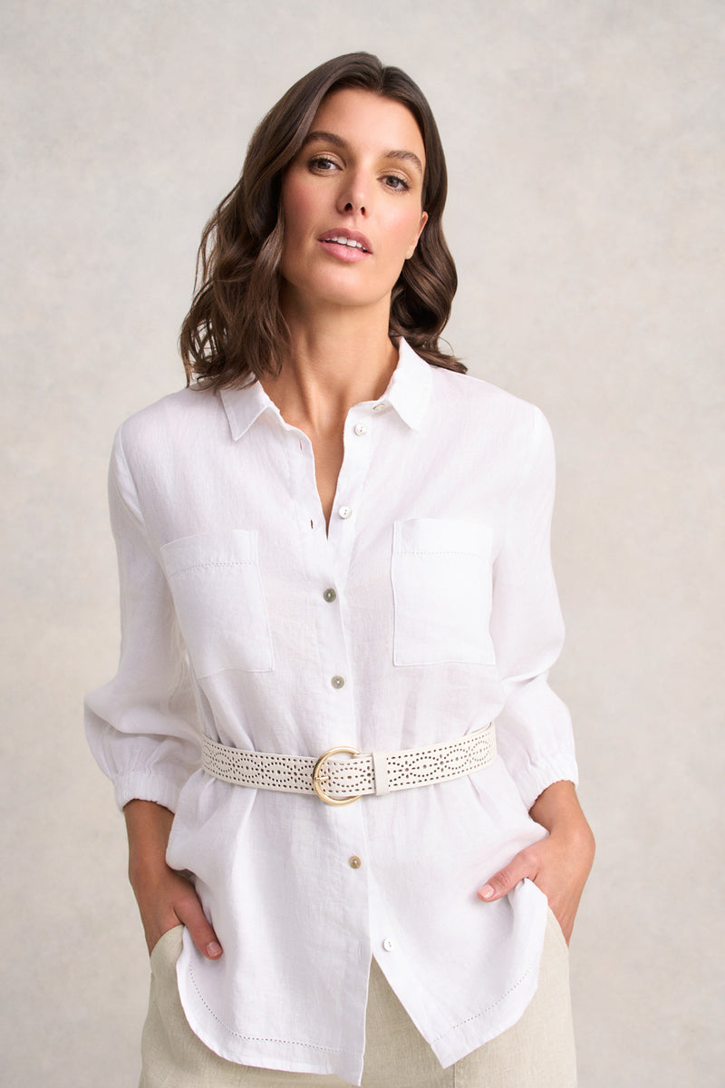 Cutwork Belt - White
