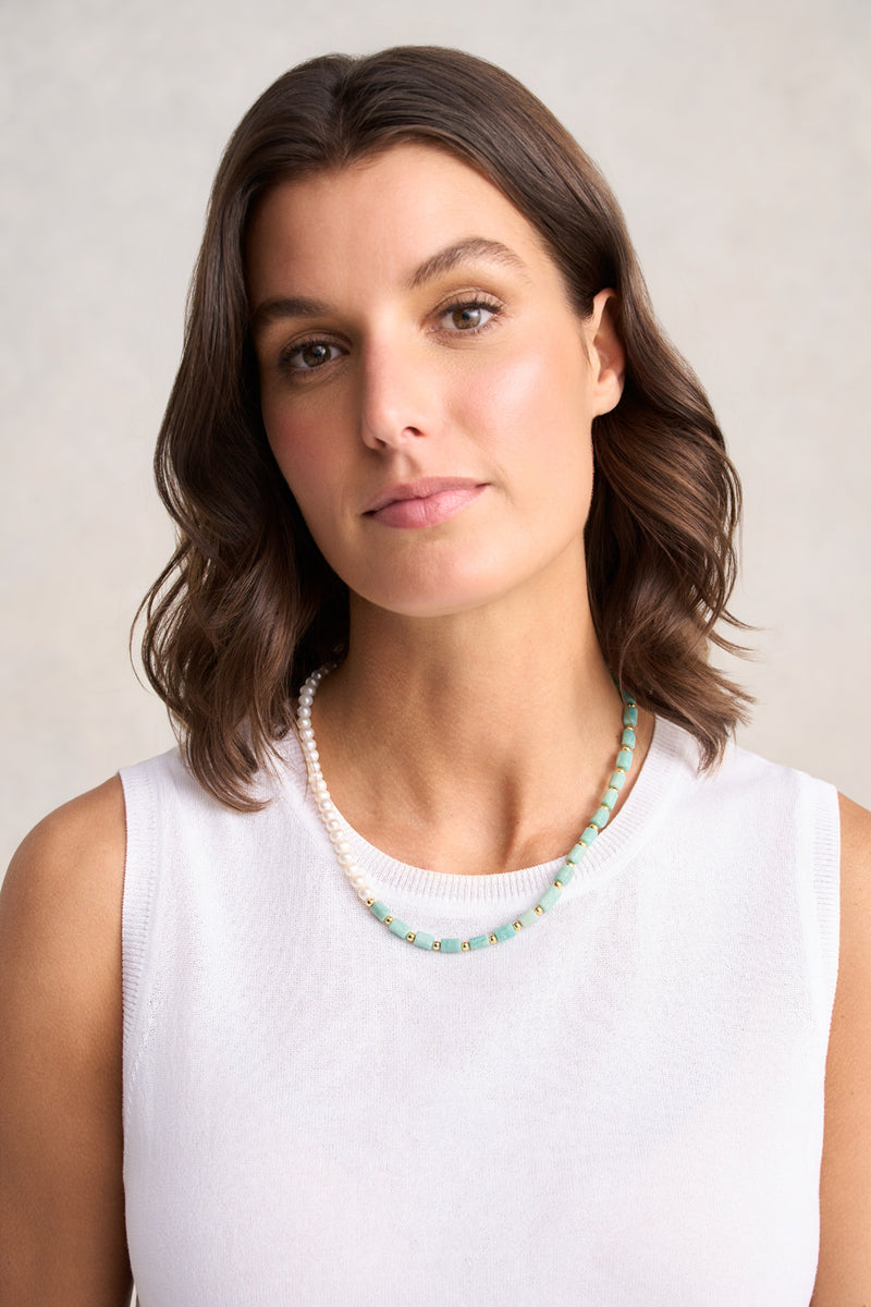 Pearl & Stone Necklace - Multicolour