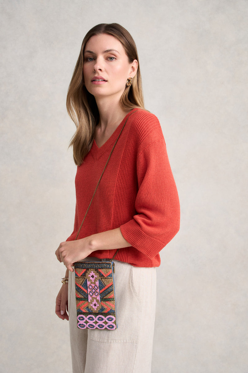 Tile Print Mini Cos Bag - Multicolour