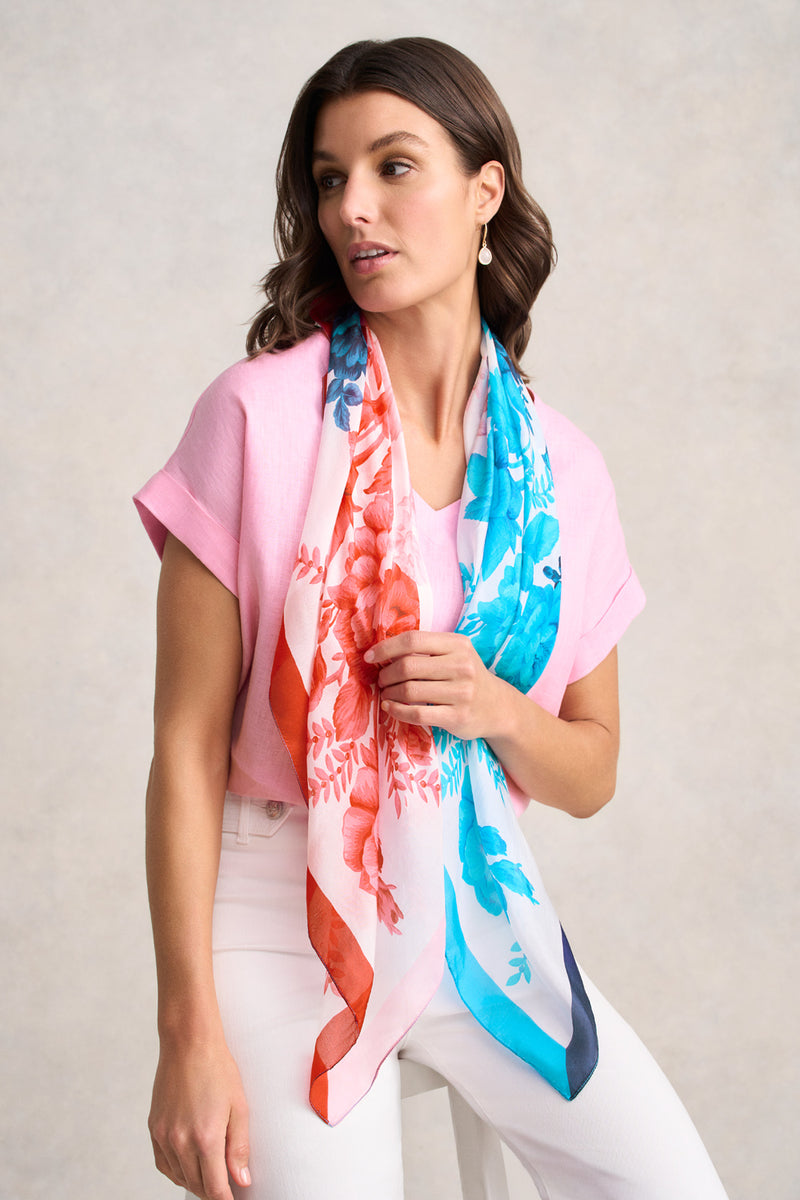 Botanical Pattern Scarf - Multicolour