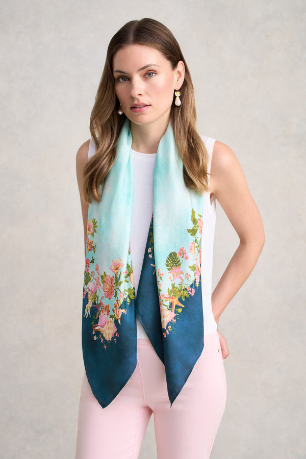 Border Print Scarf - Multicolour