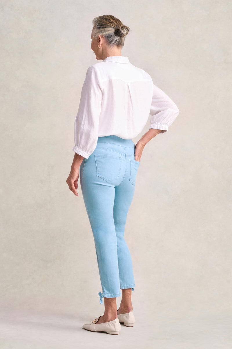 Bengajean Ankle Length Tied-Cuff - Dusty Blue