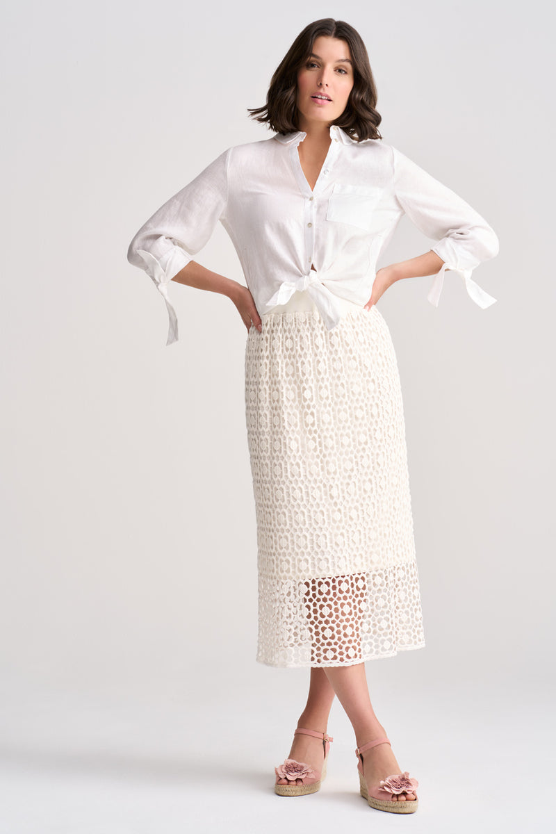 Cotton Lace Skirt - Chalk