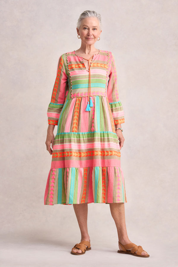 Fluro Jacquard Dress