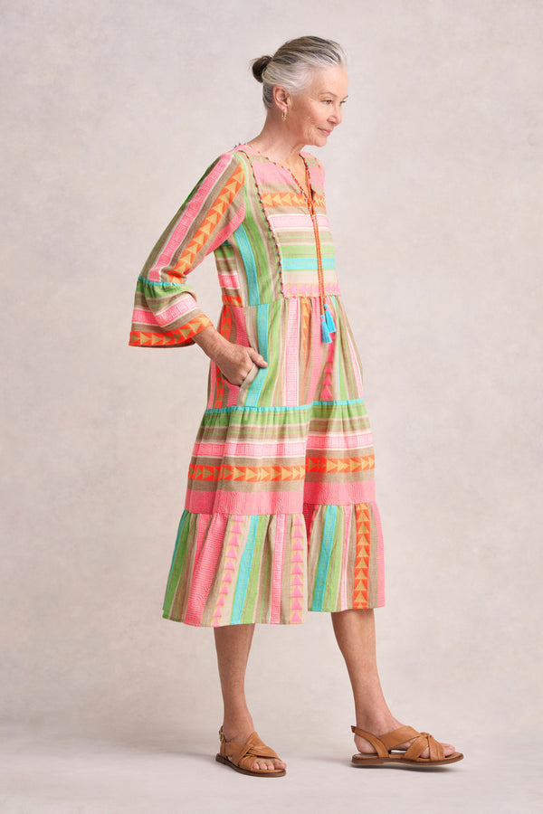 Fluro Jacquard Dress