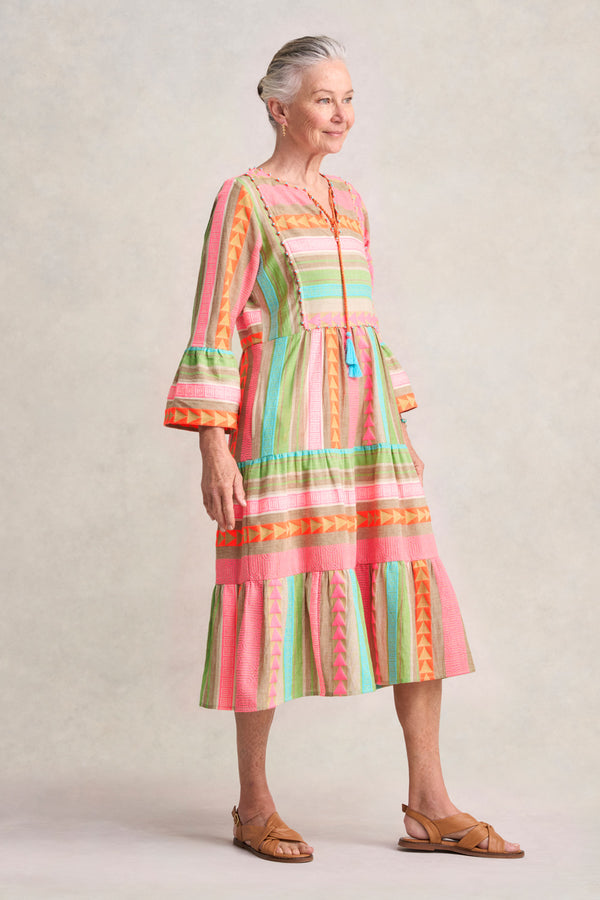 Fluro Jacquard Dress