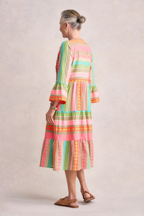 Fluro Jacquard Dress