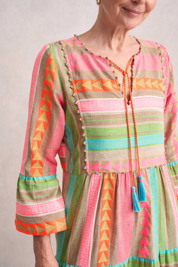 Fluro Jacquard Dress