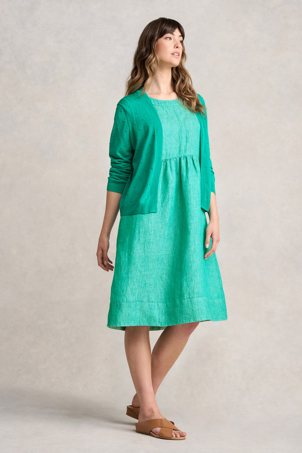 Twill Hemp Linen Shift Dress - Viridian