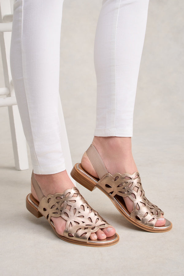 Clara Cut Out Sandal - Pewter