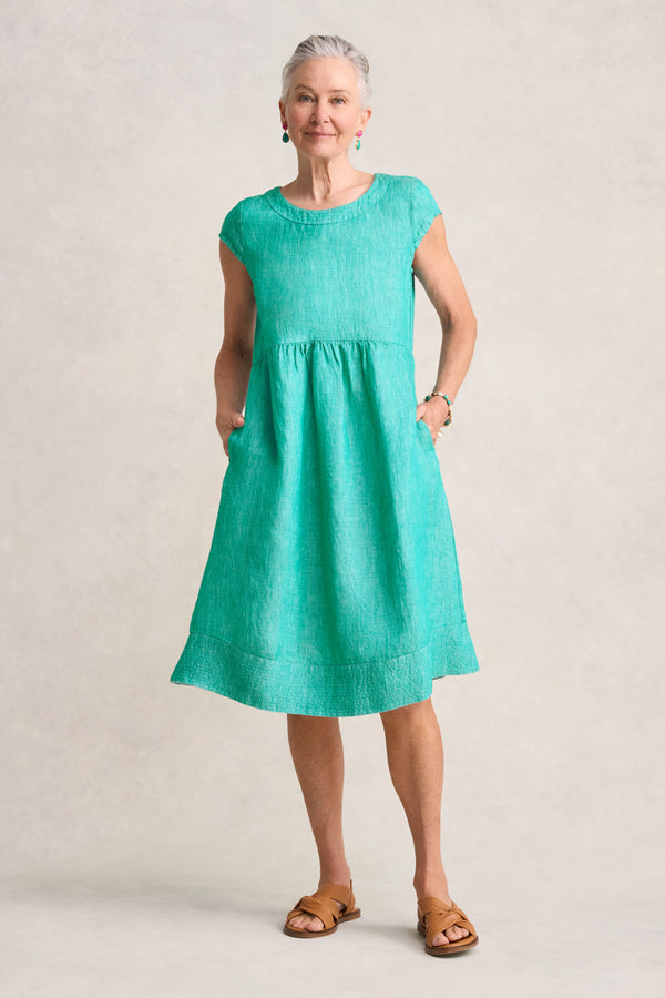 Twill Hemp Linen Shift Dress