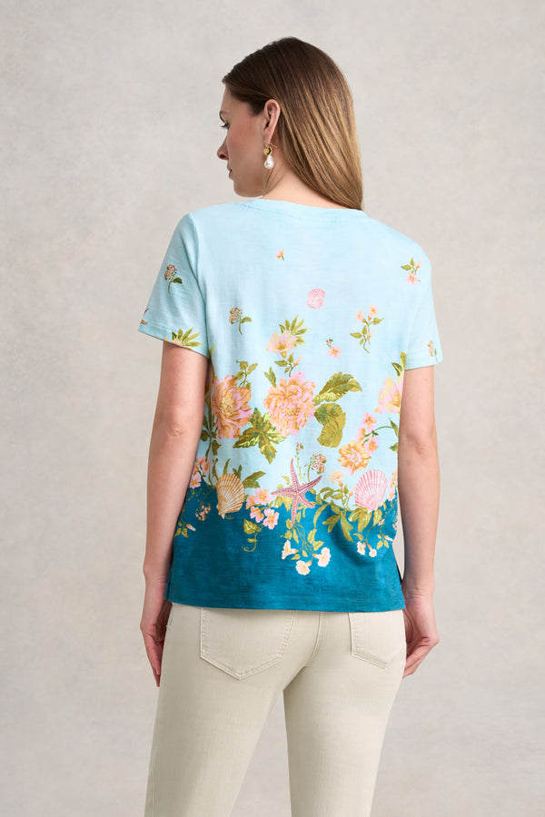 Printed Cotton T-Shirt - Shell Print