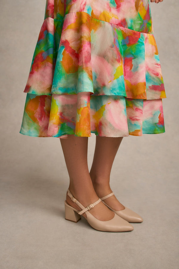 Tiered Skirt - Abstract Print