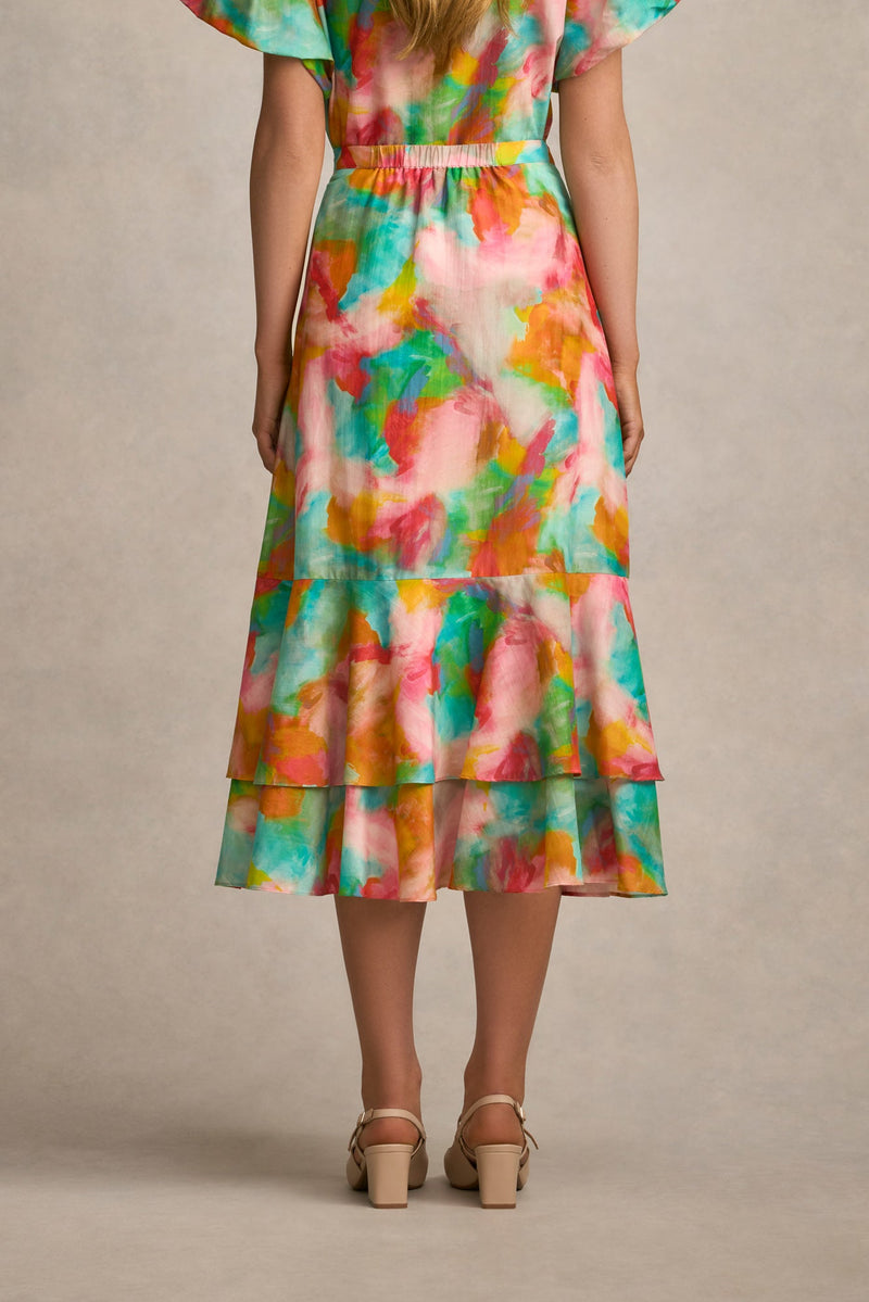 Tiered Skirt - Abstract Print