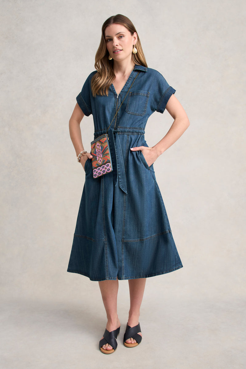 Denim Shirt Dress - Mid Denim Blue Denim Shirt Dress - Mid Denim Blue
