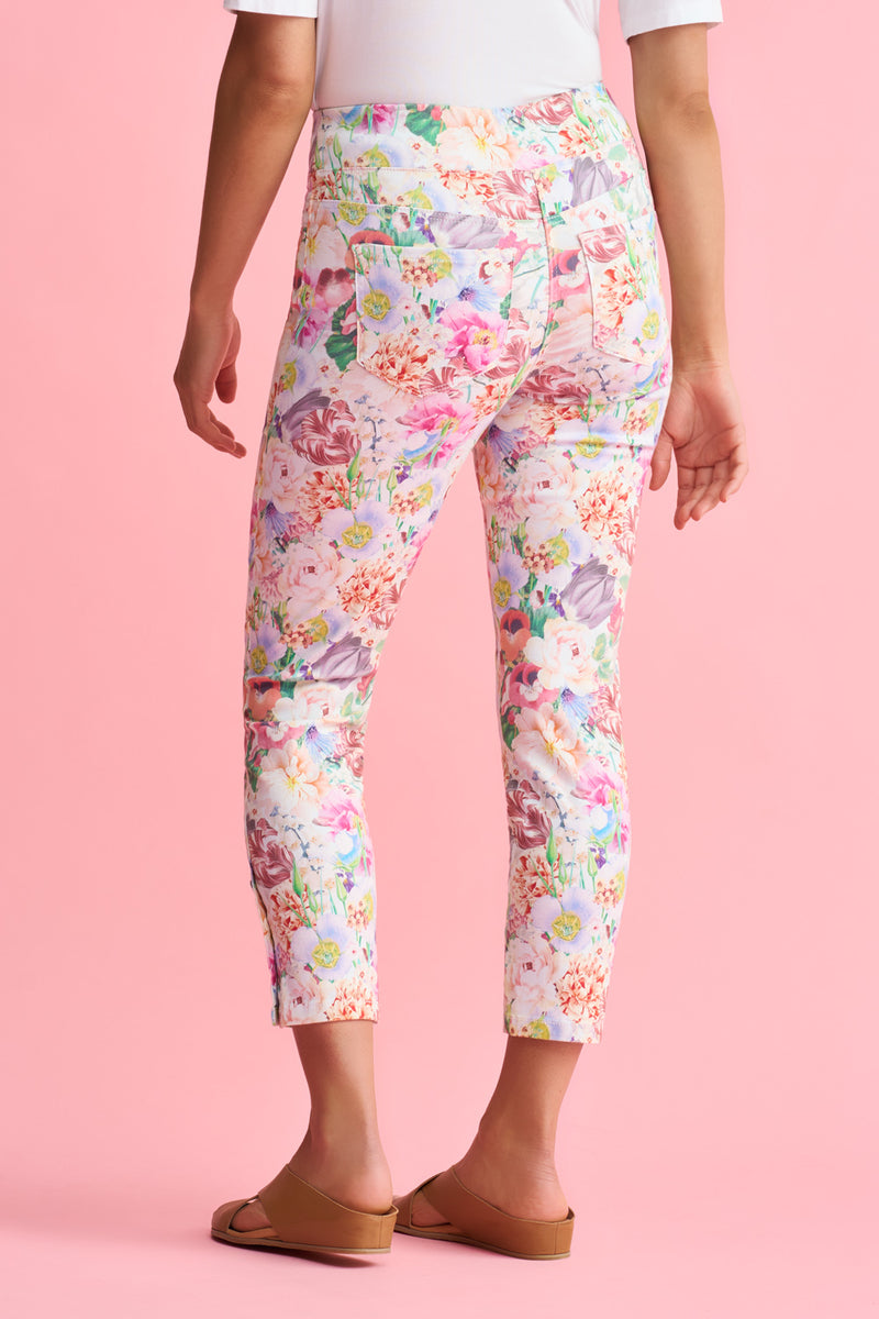 Bengajean Ankle Length Button Detail - Spring Bouquet Print