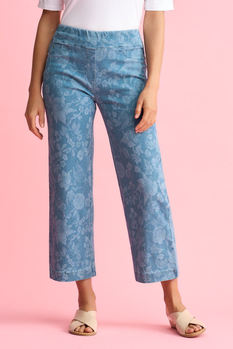 Bengajean Ankle Length Wide Leg - Botanic Laser Print