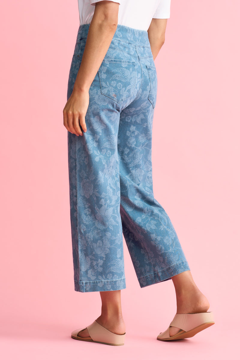 Bengajean Ankle Length Wide Leg - Botanic Laser Print