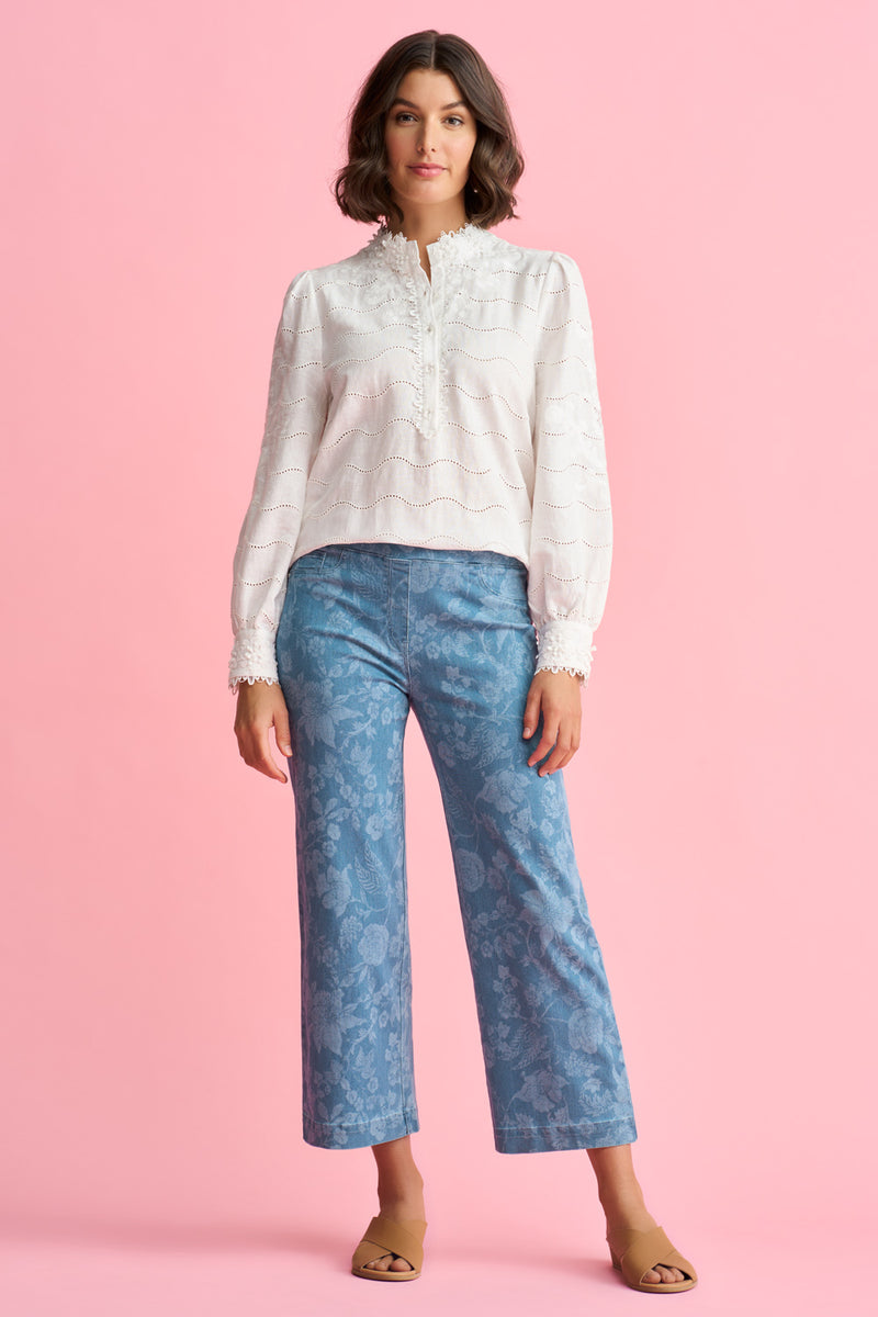 Bengajean Ankle Length Wide Leg - Botanic Laser Print