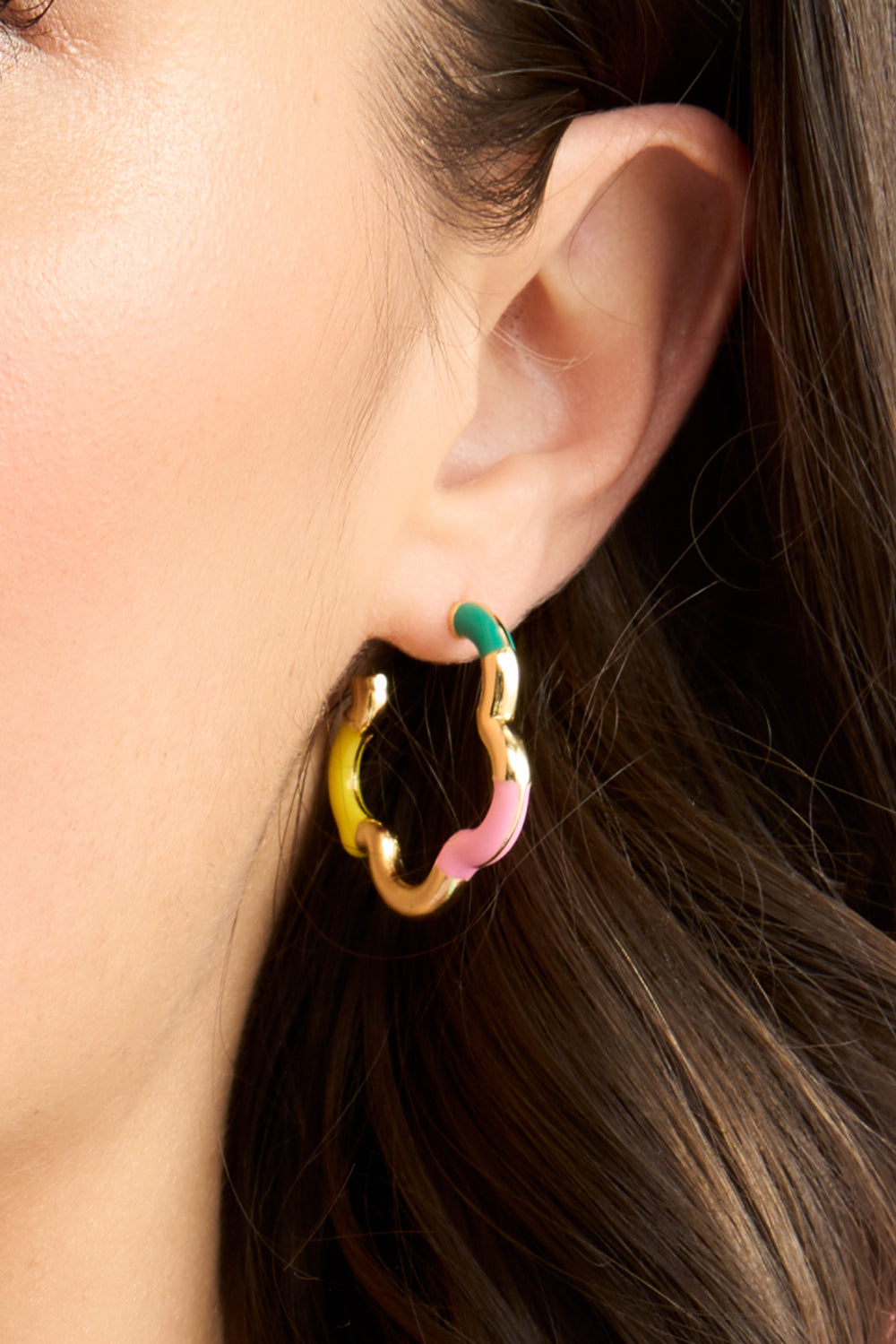 Large Textured Brass Hoop Earrings-Lavender Clover – Nicki Lynn Jewelry
